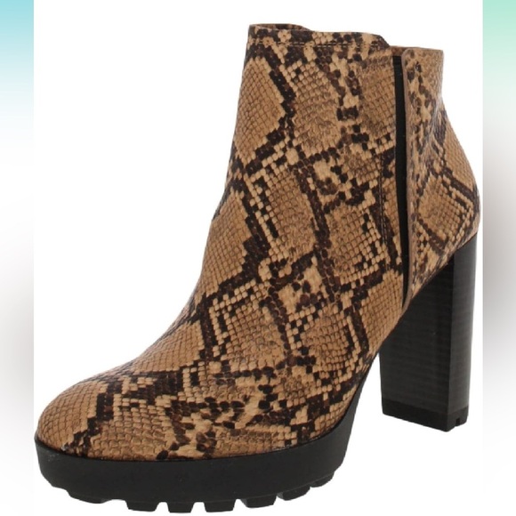 COPY - Kenneth Cole New York Womens Justin Lug Chelsea PG Zip-Up Ankle Boots Br… - Picture 1 of 8